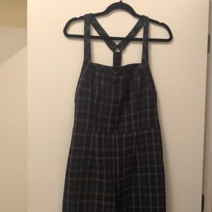 Checkered wide leg jumpsuit checked